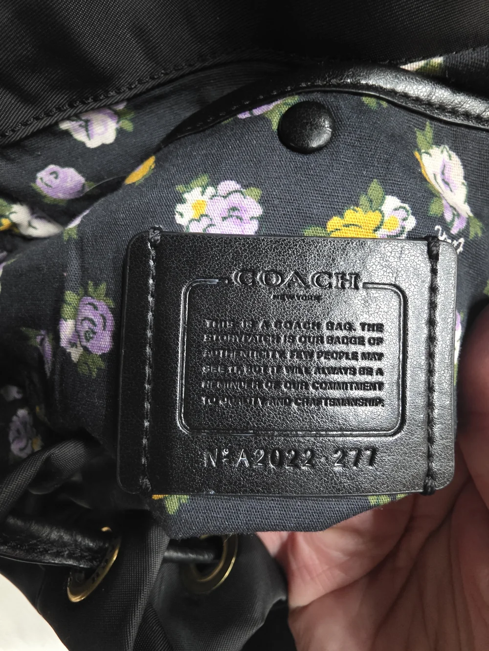 Coach Black Nylon Leather Cargo Backpack with Gold Hardware